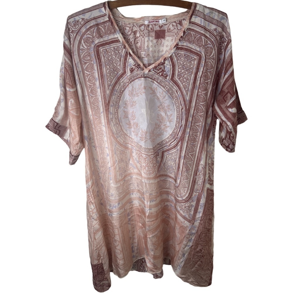 JOHNNY WAS 100% Silk Mini Dress Cover-Up Size Small